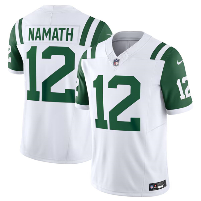 Men's New York Jets #12 Joe Namath White Classic Alternate Vapor F.U.S.E. Limited Football Stitched Jersey